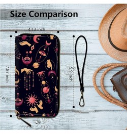 Women's Clutch Purse with Wrist Strap, Slim PU Leather Cell Phone Wallet Large Capacity Zipper Handbag Long Purse Credit Card...