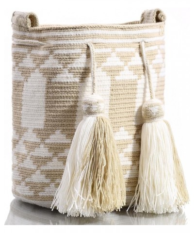 Designer Collection, Handwoven Hobo Bucket Bag in Wayuu Crochet Juba Pattern $54.83 Crossbody Bags