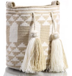 Designer Collection, Handwoven Hobo Bucket Bag in Wayuu Crochet Juba Pattern $54.83 Crossbody Bags