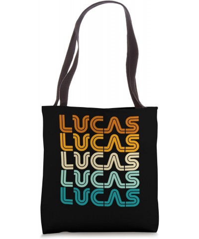 First Name Lucas Vintage Retro Sunset Style Tote Bag $13.24 Totes