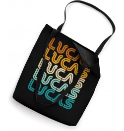 First Name Lucas Vintage Retro Sunset Style Tote Bag $13.24 Totes