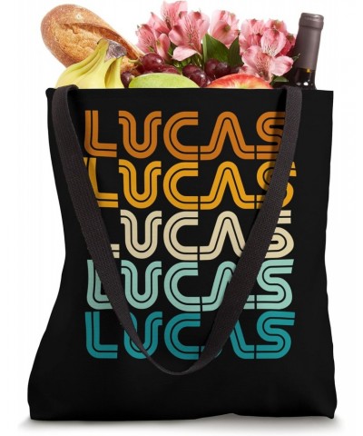 First Name Lucas Vintage Retro Sunset Style Tote Bag $13.24 Totes