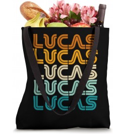 First Name Lucas Vintage Retro Sunset Style Tote Bag $13.24 Totes