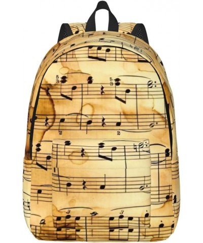 Music Note Print Print Casual Double Shoulder Daypack,Anti-Theft Travel Canvas Backpack For Men And Women Black Small $23.05 ...