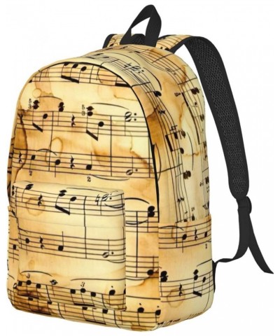 Music Note Print Print Casual Double Shoulder Daypack,Anti-Theft Travel Canvas Backpack For Men And Women Black Small $23.05 ...