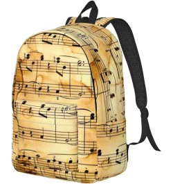 Music Note Print Print Casual Double Shoulder Daypack,Anti-Theft Travel Canvas Backpack For Men And Women Black Small $23.05 ...