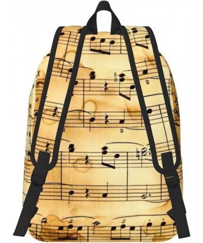 Music Note Print Print Casual Double Shoulder Daypack,Anti-Theft Travel Canvas Backpack For Men And Women Black Small $23.05 ...