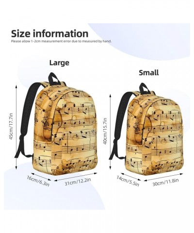 Music Note Print Print Casual Double Shoulder Daypack,Anti-Theft Travel Canvas Backpack For Men And Women Black Small $23.05 ...