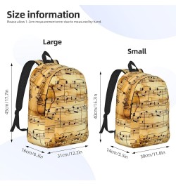 Music Note Print Print Casual Double Shoulder Daypack,Anti-Theft Travel Canvas Backpack For Men And Women Black Small $23.05 ...