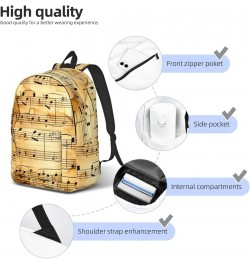 Music Note Print Print Casual Double Shoulder Daypack,Anti-Theft Travel Canvas Backpack For Men And Women Black Small $23.05 ...