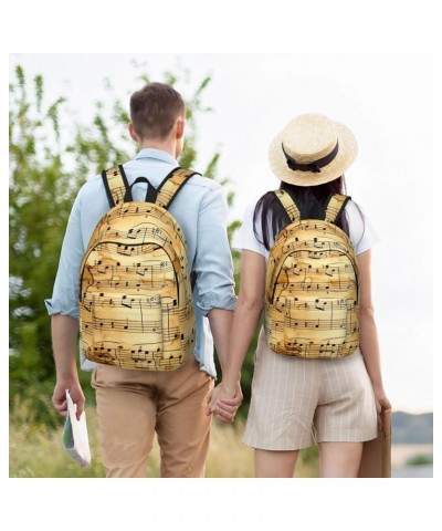 Music Note Print Print Casual Double Shoulder Daypack,Anti-Theft Travel Canvas Backpack For Men And Women Black Small $23.05 ...