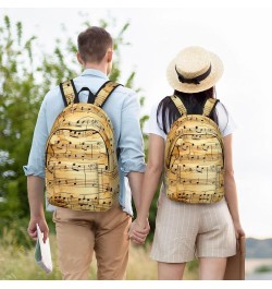 Music Note Print Print Casual Double Shoulder Daypack,Anti-Theft Travel Canvas Backpack For Men And Women Black Small $23.05 ...