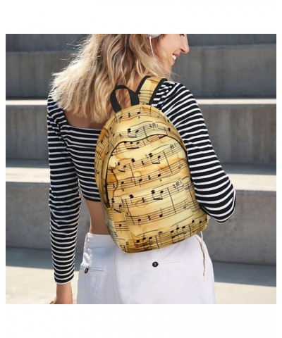 Music Note Print Print Casual Double Shoulder Daypack,Anti-Theft Travel Canvas Backpack For Men And Women Black Small $23.05 ...