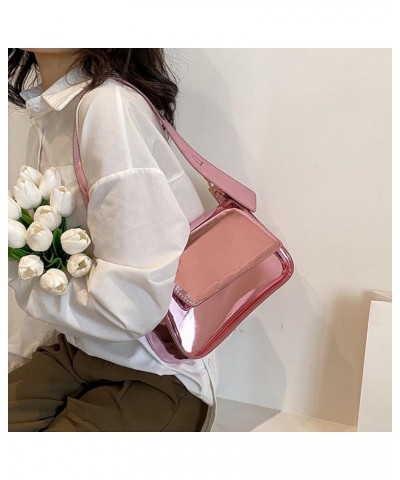 Women's Evening Bag Y2k Metallic Sparkly Handbags Small Purse Fashion Shoulder Party Laser Leather Crossbody Bags Pink-1 $17....