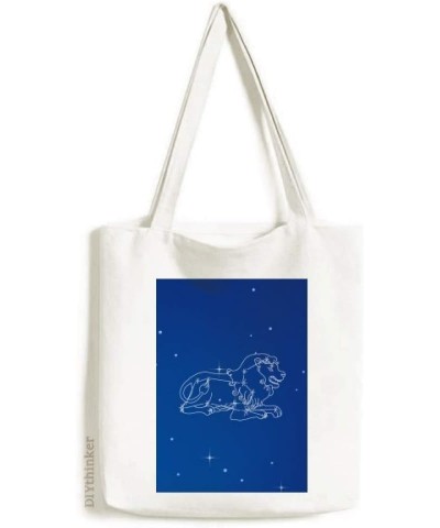 Star Universe Leo Constellation Pattern Tote Canvas Bag Shopping Satchel Casual Handbag $16.42 Totes