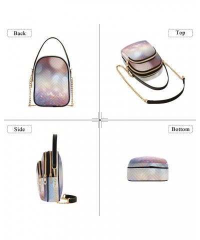 Glitter Backgrounds Version Small Crossbody Bag Functional Multi Pocket Bag Shoulder Handbag $14.78 Crossbody Bags