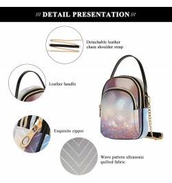 Glitter Backgrounds Version Small Crossbody Bag Functional Multi Pocket Bag Shoulder Handbag $14.78 Crossbody Bags