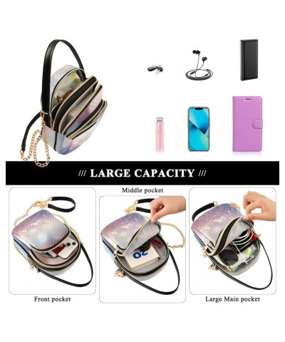 Glitter Backgrounds Version Small Crossbody Bag Functional Multi Pocket Bag Shoulder Handbag $14.78 Crossbody Bags