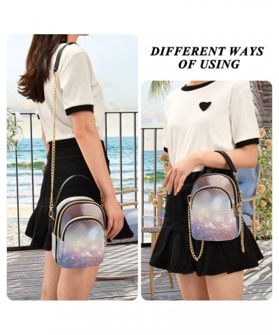 Glitter Backgrounds Version Small Crossbody Bag Functional Multi Pocket Bag Shoulder Handbag $14.78 Crossbody Bags