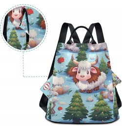 Dragonflies Flowers Green Backpack Purse for Women Anti Theft Back Zipper Fashion Casual Travel Bag Cute Cows and Christmas T...