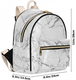 White Marble Mini Backpack Purse for Women, Marble Grey Small Backpack Leather Casual Daypacks Ladies Shoulder Bags $22.94 Ba...