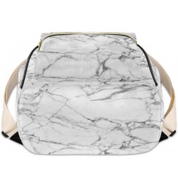 White Marble Mini Backpack Purse for Women, Marble Grey Small Backpack Leather Casual Daypacks Ladies Shoulder Bags $22.94 Ba...