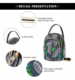 Koalas Sitting on Branch Crossbody Bags for Women Quilted Shoulder Bag Handbag with Chain Strap Watercolor Tropical Leaves Tr...