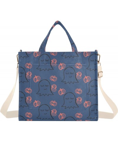 Cute Lines Of Ghosts and Pumpkins Women's Tote Handbags Top Handle Satchel Shoulder Bag Crossbody Bag for Office Travel M $13...