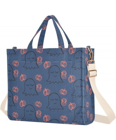 Cute Lines Of Ghosts and Pumpkins Women's Tote Handbags Top Handle Satchel Shoulder Bag Crossbody Bag for Office Travel M $13...