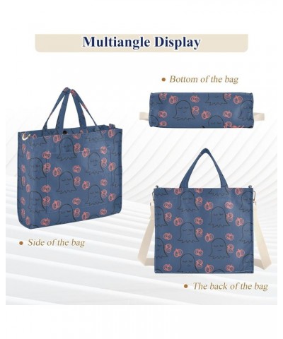 Cute Lines Of Ghosts and Pumpkins Women's Tote Handbags Top Handle Satchel Shoulder Bag Crossbody Bag for Office Travel M $13...