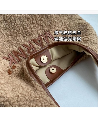 Lamb Wool Commuter Tote Bag Autumn And Winter Large Capacity Plush Bag Women's New Casual Single Shoulder Crossbody Bag White...