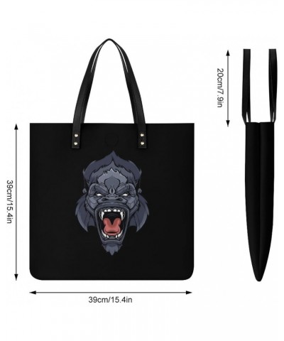 Gorilla Head, PU Leather Tote Bag Top Handle Satchel Handbags Shoulder Bags for Women Men $18.97 Handbags