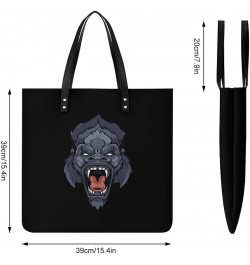 Gorilla Head, PU Leather Tote Bag Top Handle Satchel Handbags Shoulder Bags for Women Men $18.97 Handbags