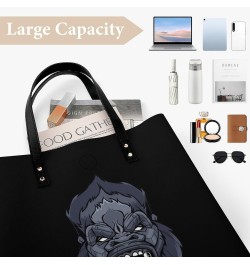 Gorilla Head, PU Leather Tote Bag Top Handle Satchel Handbags Shoulder Bags for Women Men $18.97 Handbags