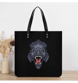 Gorilla Head, PU Leather Tote Bag Top Handle Satchel Handbags Shoulder Bags for Women Men $18.97 Handbags