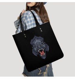 Gorilla Head, PU Leather Tote Bag Top Handle Satchel Handbags Shoulder Bags for Women Men $18.97 Handbags