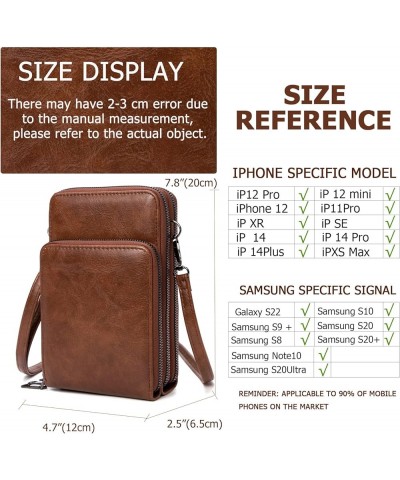 Small Crossbody Cell Phone Bag for Women, Mini Over Shoulder Handbag Purse with Credit Card Slots B-01-coffee-larger $10.00 C...