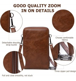 Small Crossbody Cell Phone Bag for Women, Mini Over Shoulder Handbag Purse with Credit Card Slots B-01-coffee-larger $10.00 C...