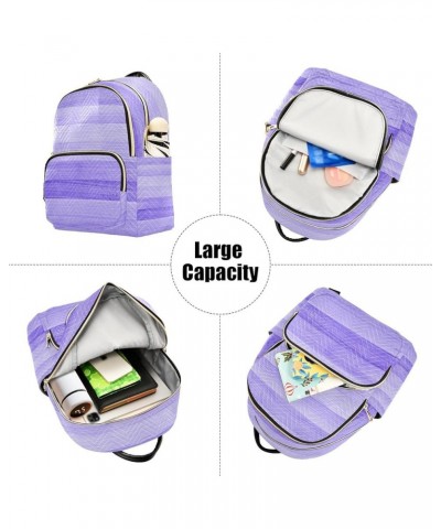 Women Backpack Sweet Purple Wooden Anti-Theft Travel Backpack with Luggage Belt Durable Lightweight Handbag Lady Purse Roomy ...