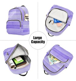 Women Backpack Sweet Purple Wooden Anti-Theft Travel Backpack with Luggage Belt Durable Lightweight Handbag Lady Purse Roomy ...