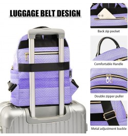 Women Backpack Sweet Purple Wooden Anti-Theft Travel Backpack with Luggage Belt Durable Lightweight Handbag Lady Purse Roomy ...