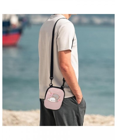 Messenger Bag for Women Men Small Crossbody Purse with Adjustable Strap Travel Shoulder Bag for Phone Keys Nice Gifts Pink Co...