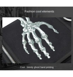 Skeleton Tote Bag Aesthetic Boho Canvas Crossbody Bag, Y2k Harajuku Grunge Shoulder Messenger Bag Handbag Black $17.09 Should...