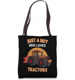 Kids Tractor Lover Just A Boy Who Loves Tractors Funny Tote Bag $9.24 Totes