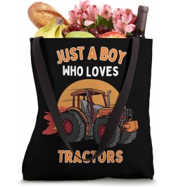 Kids Tractor Lover Just A Boy Who Loves Tractors Funny Tote Bag $9.24 Totes