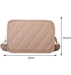 Shoulder Bag Fashion Small Square Bag Rhomboid Embroidery Thread PU Leather Casual Portable for Weekend Vacation Khaki $7.31 ...