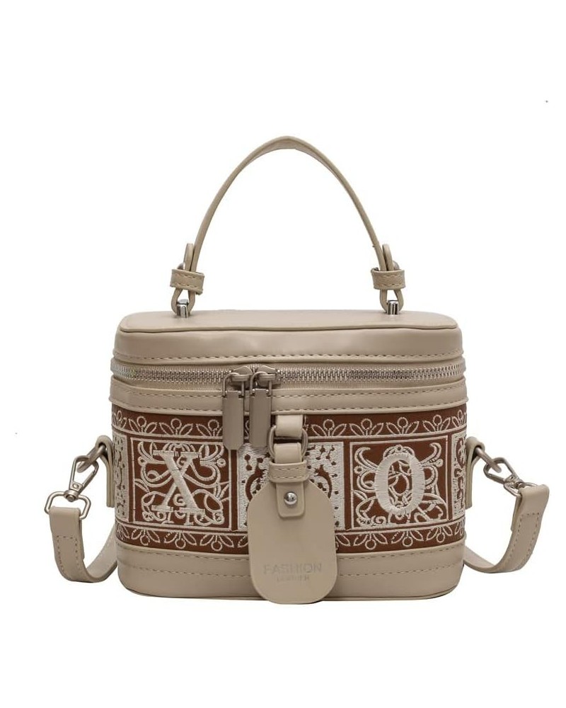 Women Clutch Handbag Crossbody Bag, PU Leather Fashion Design Shoulder Strap Bag Ladies Casual Top-handle Bags White $18.47 T...