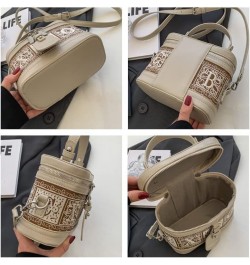 Women Clutch Handbag Crossbody Bag, PU Leather Fashion Design Shoulder Strap Bag Ladies Casual Top-handle Bags White $18.47 T...