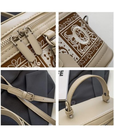 Women Clutch Handbag Crossbody Bag, PU Leather Fashion Design Shoulder Strap Bag Ladies Casual Top-handle Bags White $18.47 T...