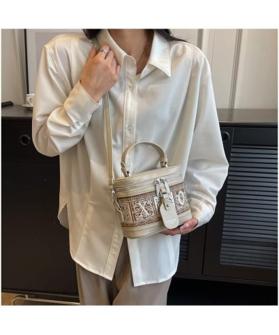 Women Clutch Handbag Crossbody Bag, PU Leather Fashion Design Shoulder Strap Bag Ladies Casual Top-handle Bags White $18.47 T...